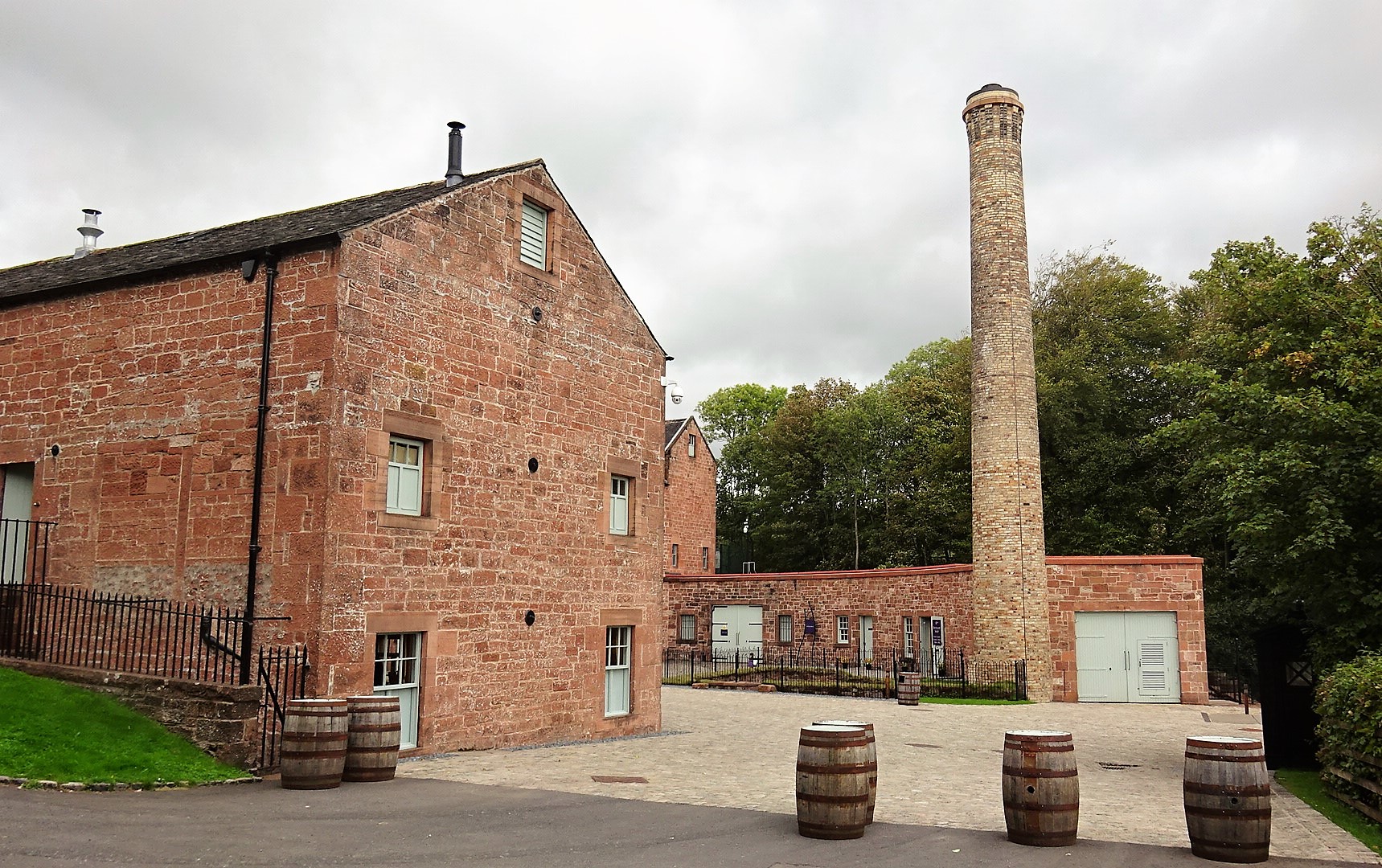 Annandale Distillery chimney and courtyard in Annan
