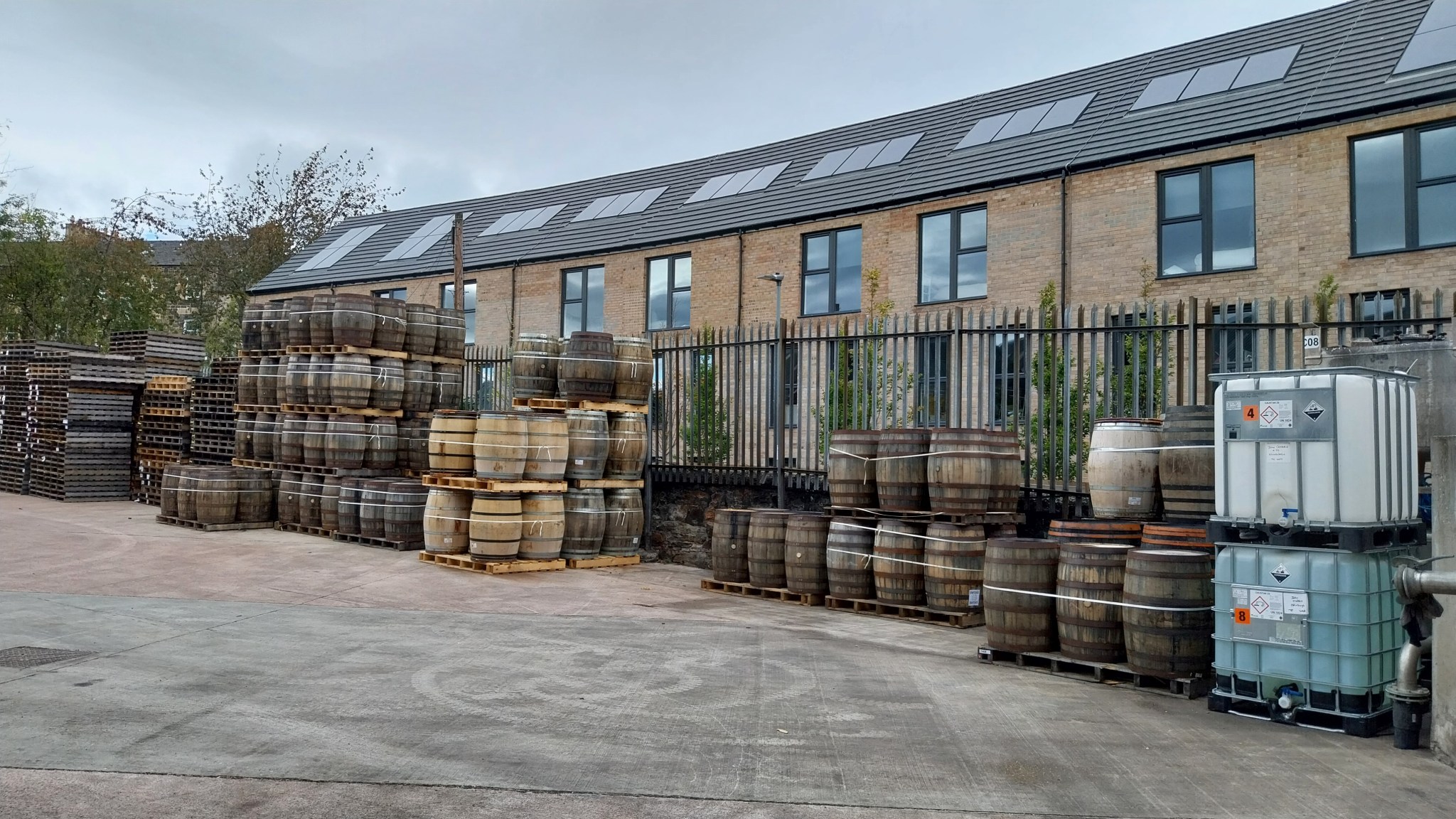 Bonnington Distillery buildings and cask yard in Leith, Edinburgh