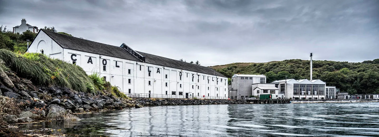 Caol Ila Distillery beside the water on Scotland’s west coast